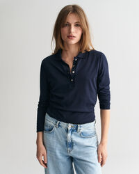 Nahtloses Langarm-Poloshirt