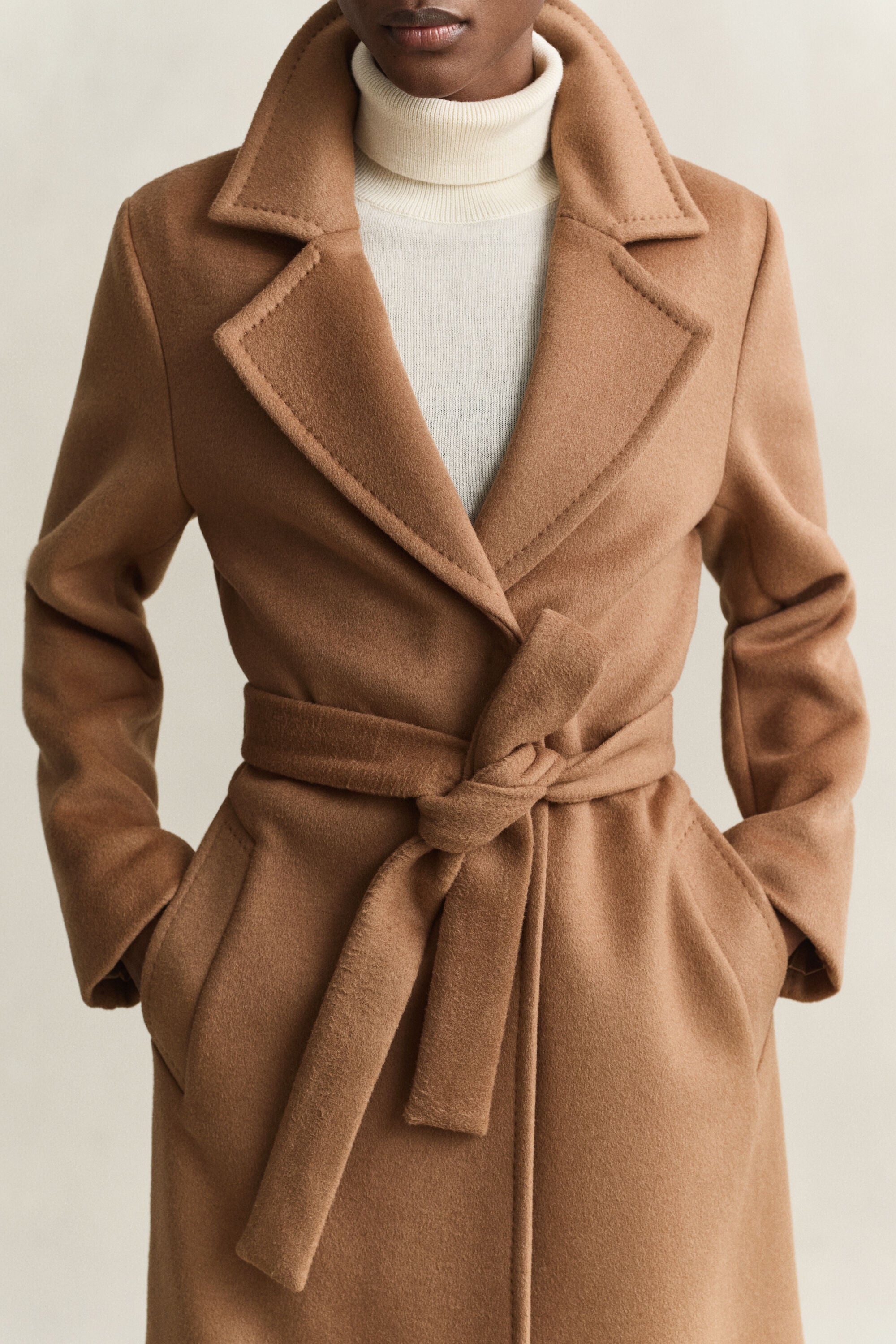 Belted Wool Blend Coat
