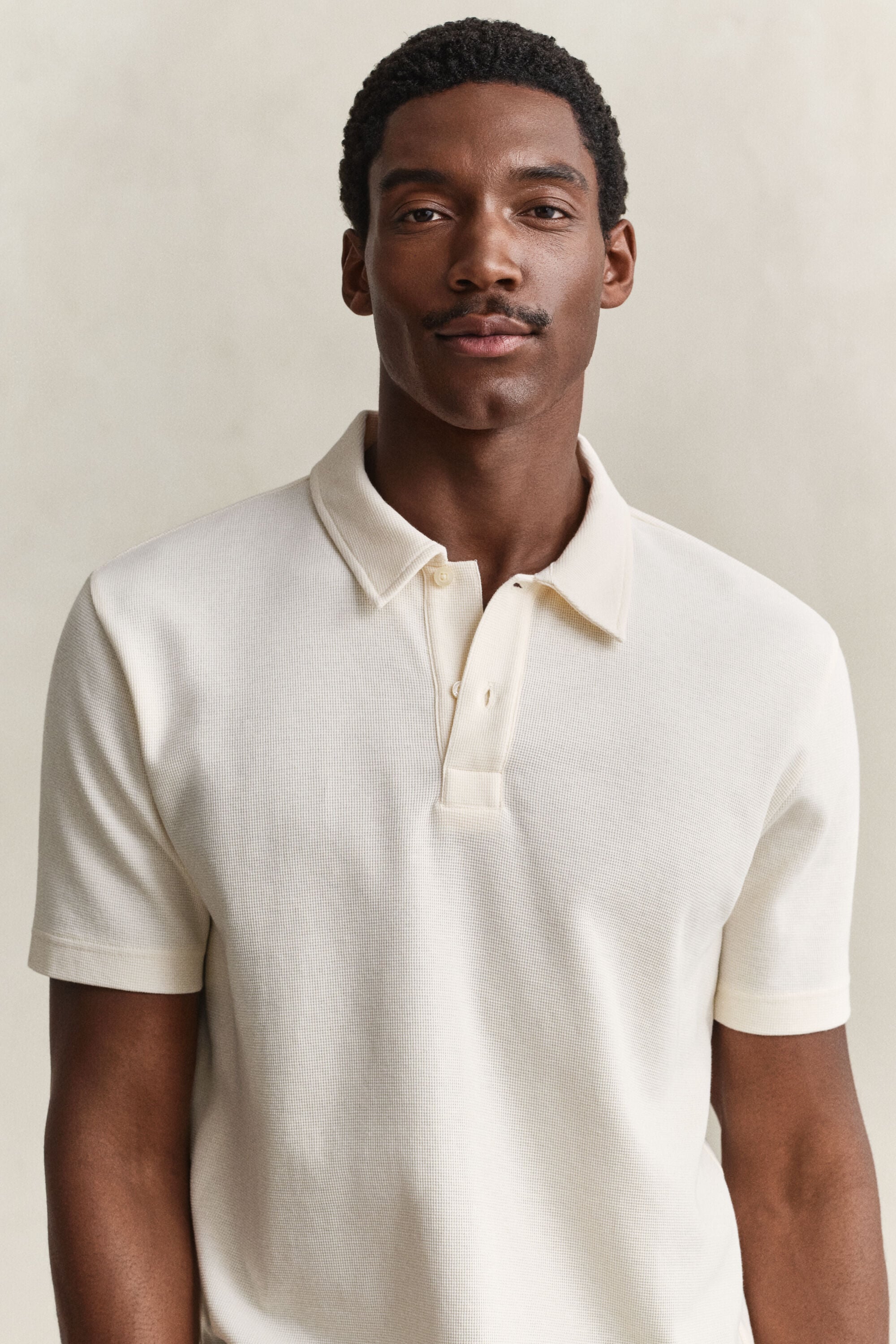 Poloshirt mit Waffelstruktur