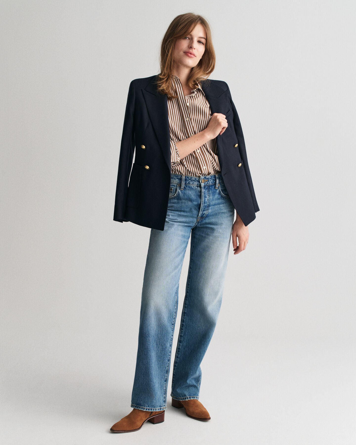 Regular Fit Classic Popeline Hemd mit Streifen