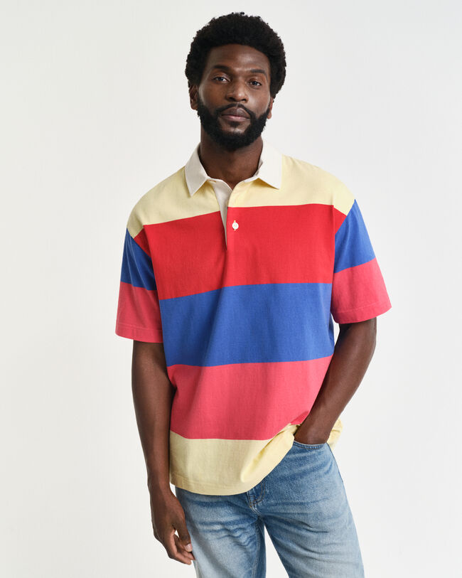 Kurzärmliges Heavy Rugger mit Streifen