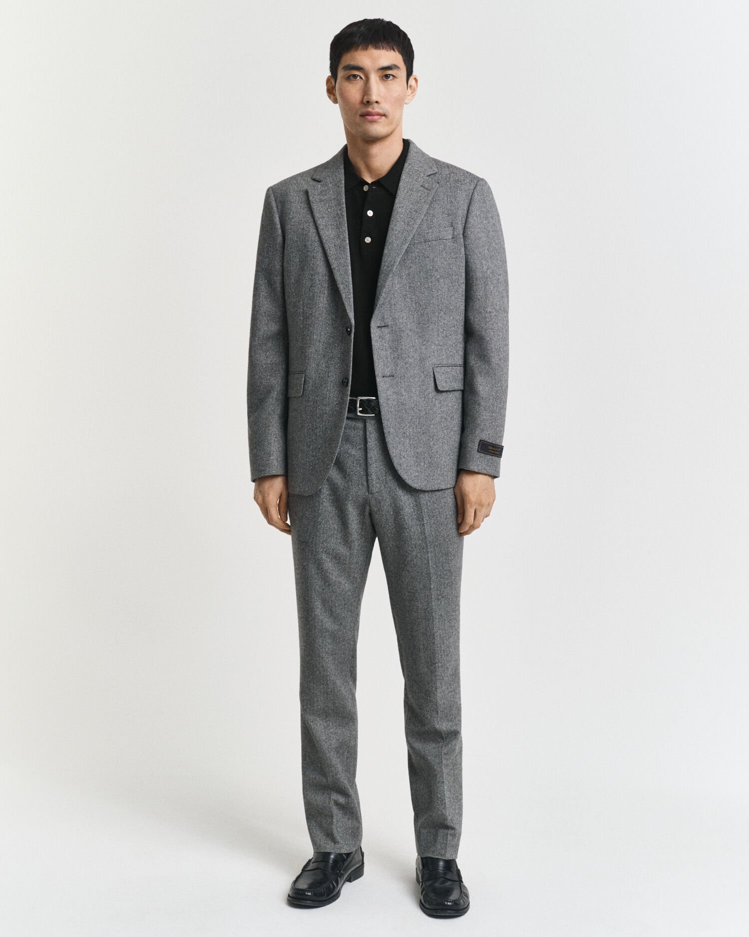Slim Fit Flannel Herringbone Suit Pants