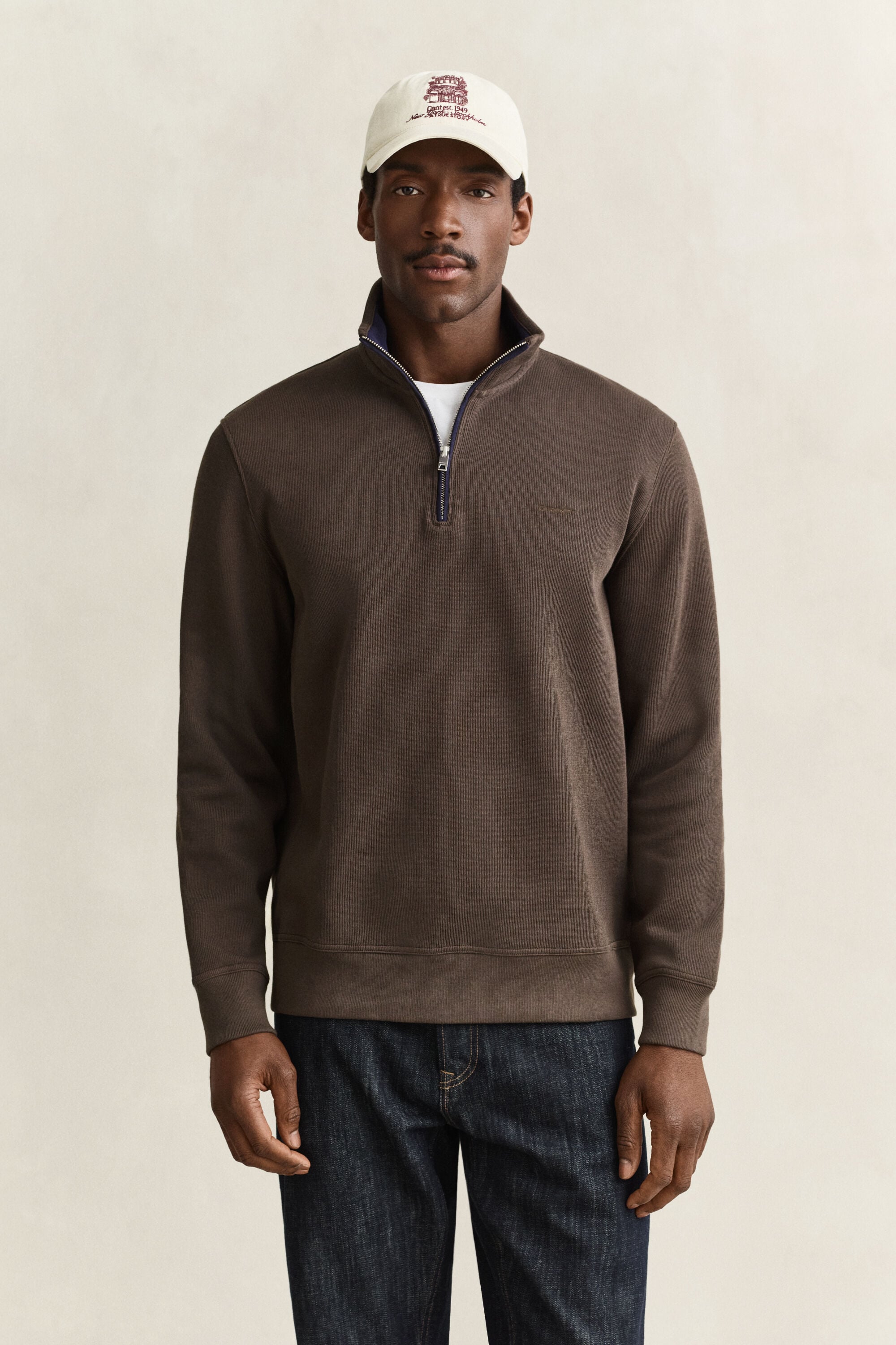 Sacker Rib Sweatshirt mit Reißverschlusskragen