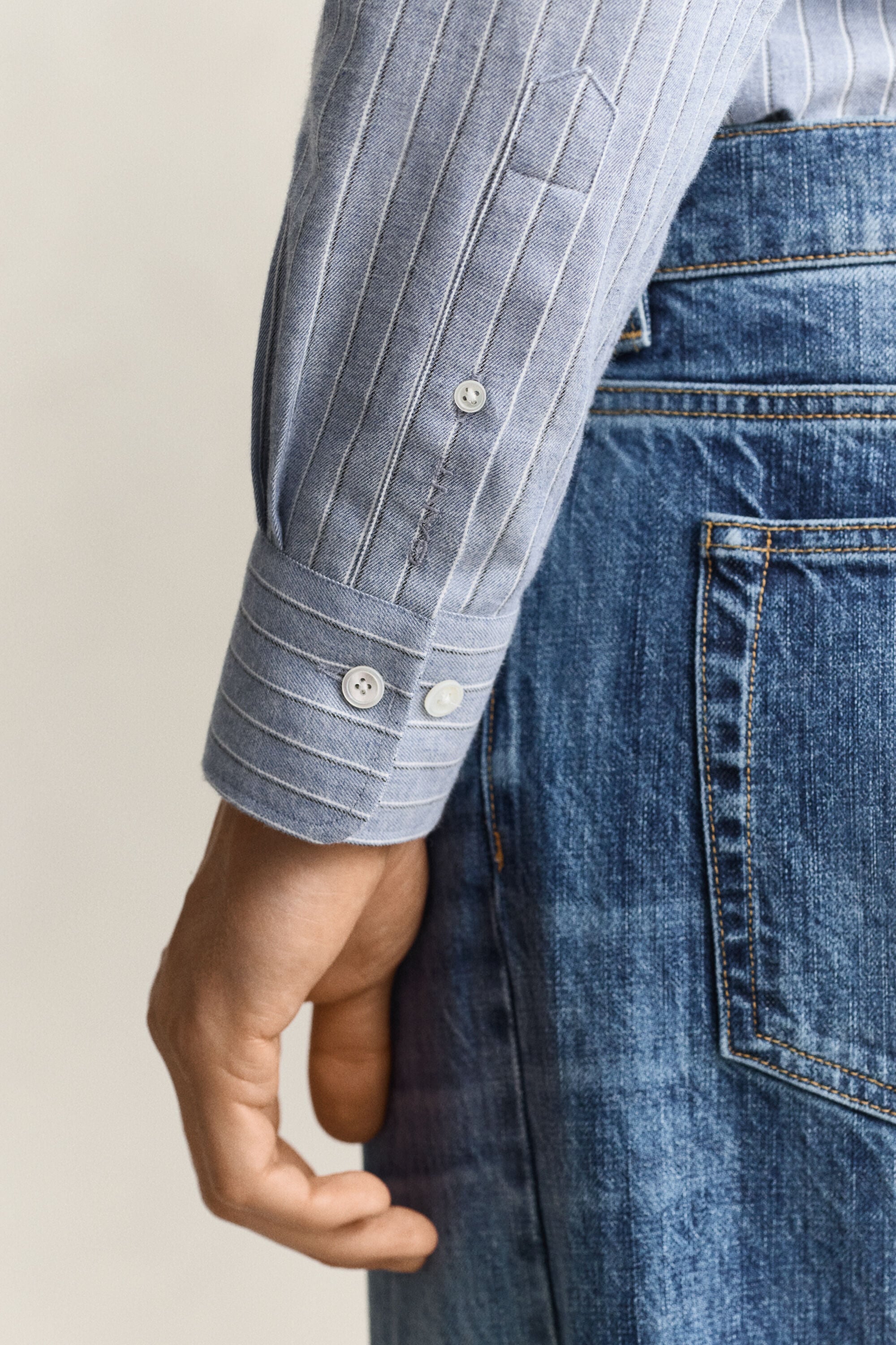 Striped Flannel Mélange Shirt