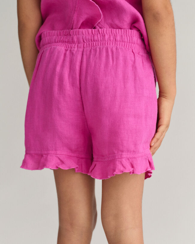 Girls Leinen Shorts mit R&uuml;schen