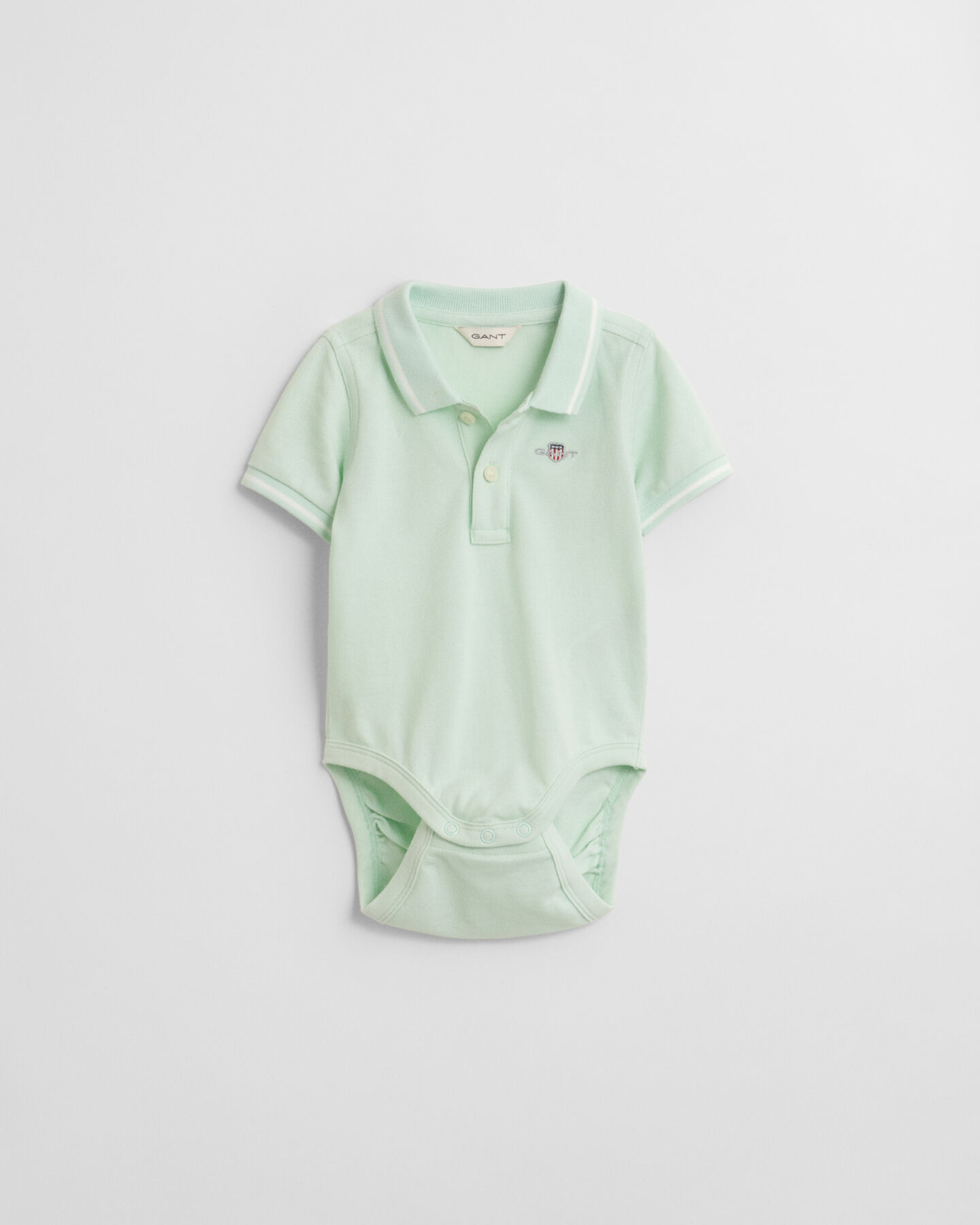 Baby Piqu&eacute; Body mit kontrastierenden Randstreifen