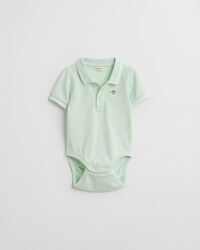 Baby Piqu&eacute; Body mit kontrastierenden Randstreifen