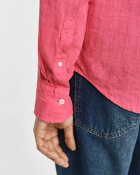 Stückgefärbtes Regular Fit Leinen Hemd