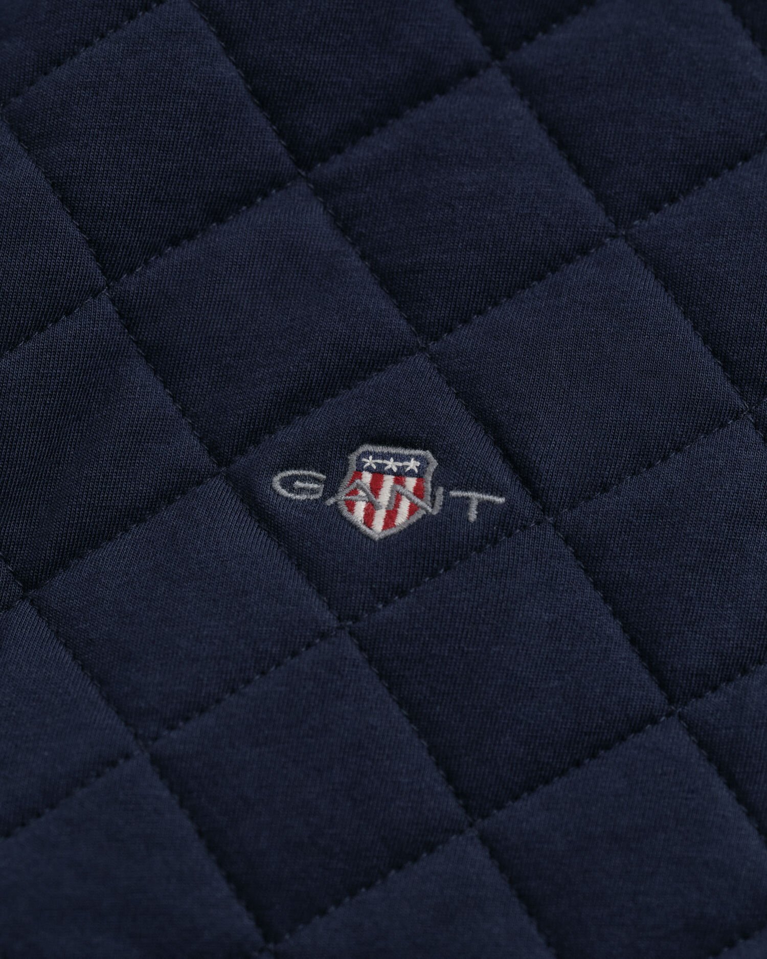 Corduroy Collar Quilted Zip Sweatshirt