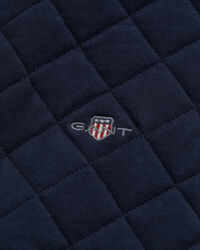 Gesteppte Sweatjacke mit Reißverschluss und Cord-Kragen