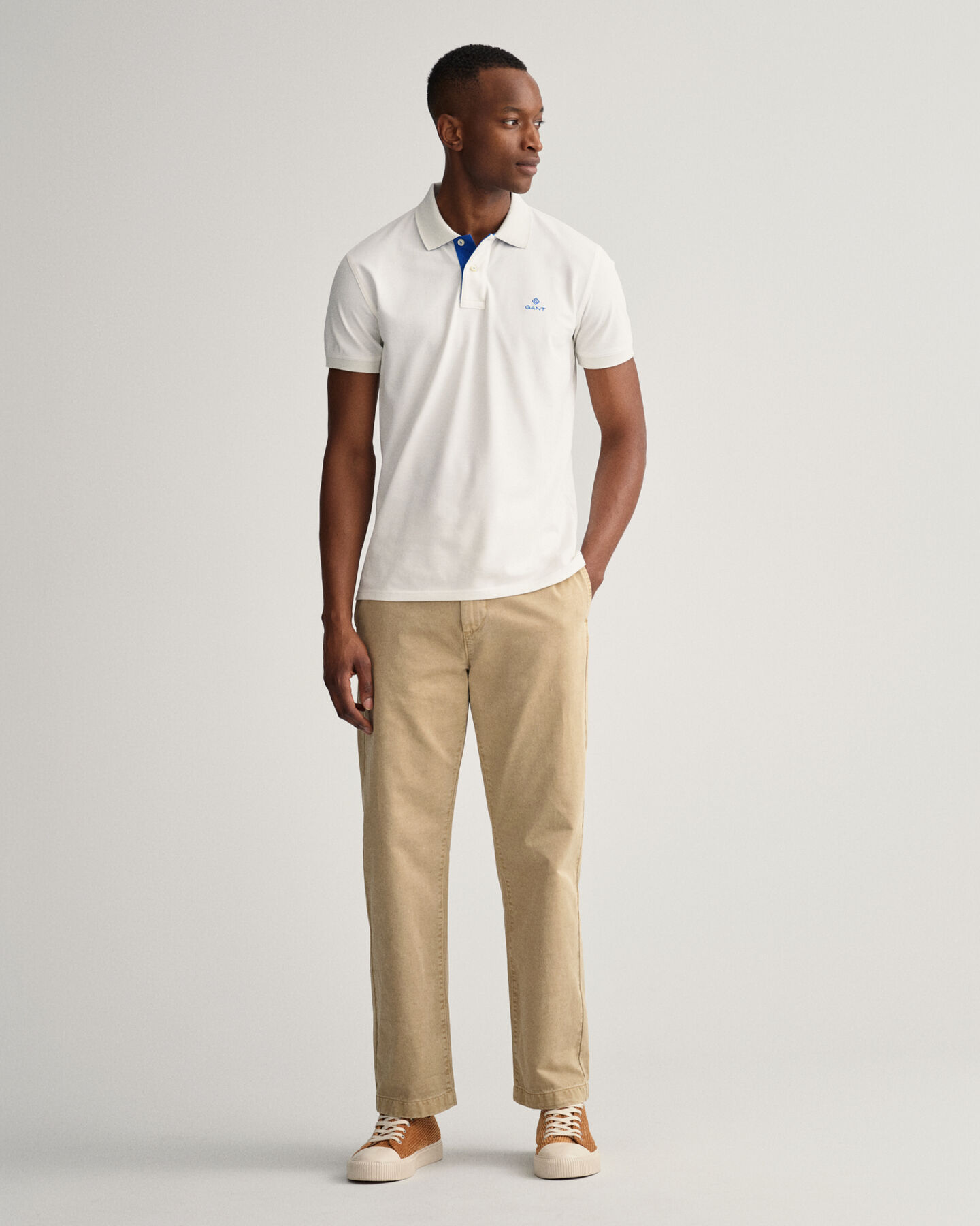 Piqué Rugger Poloshirt mit Kontrastkragen