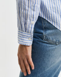 Regular Fit Leinenbluse mit Streifen