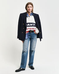 Heavy Rugger mit Denim-Kragen