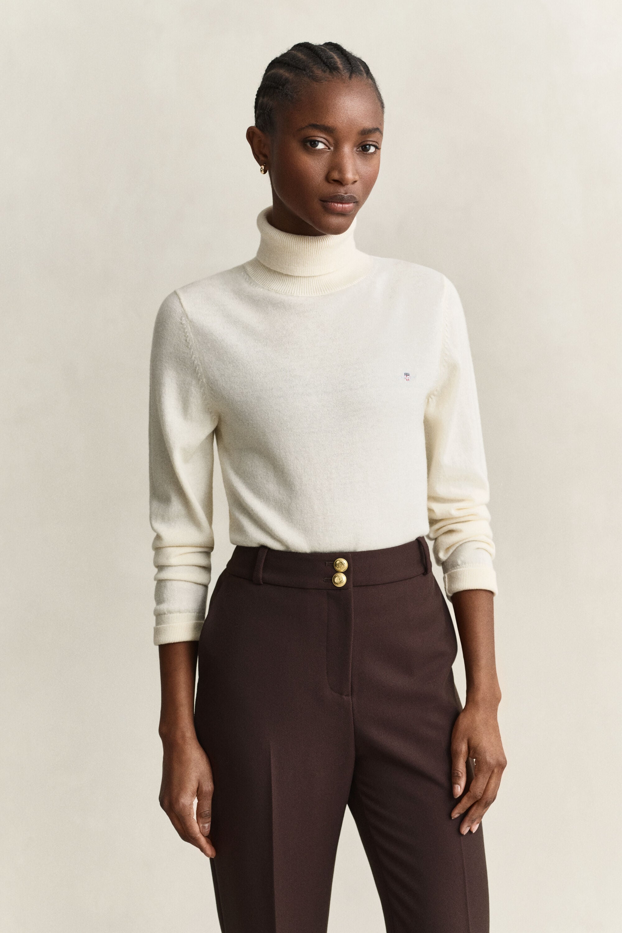 Wool Cotton Turtleneck Sweater
