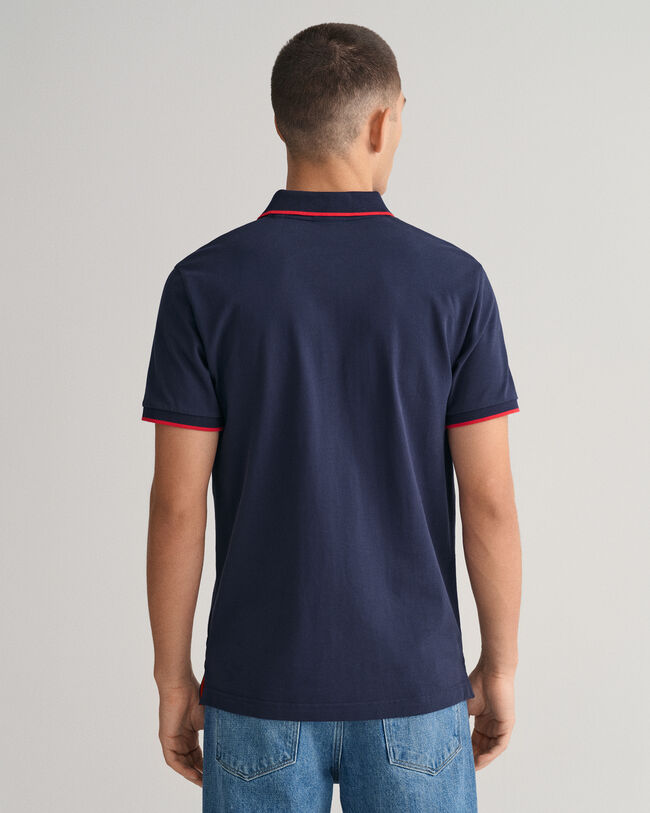 Tipped Piqu&eacute; Poloshirt mit Kontraststreifen