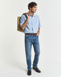 Relaxed Fit Kurzarmhemd mit Struktur