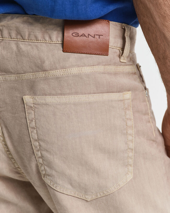 Regular Fit Jeans aus Baumwolle und Leinen