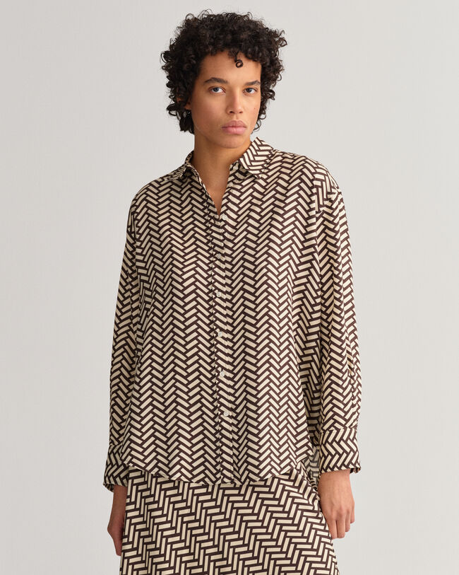 Relaxed Fit Geometric Bluse
