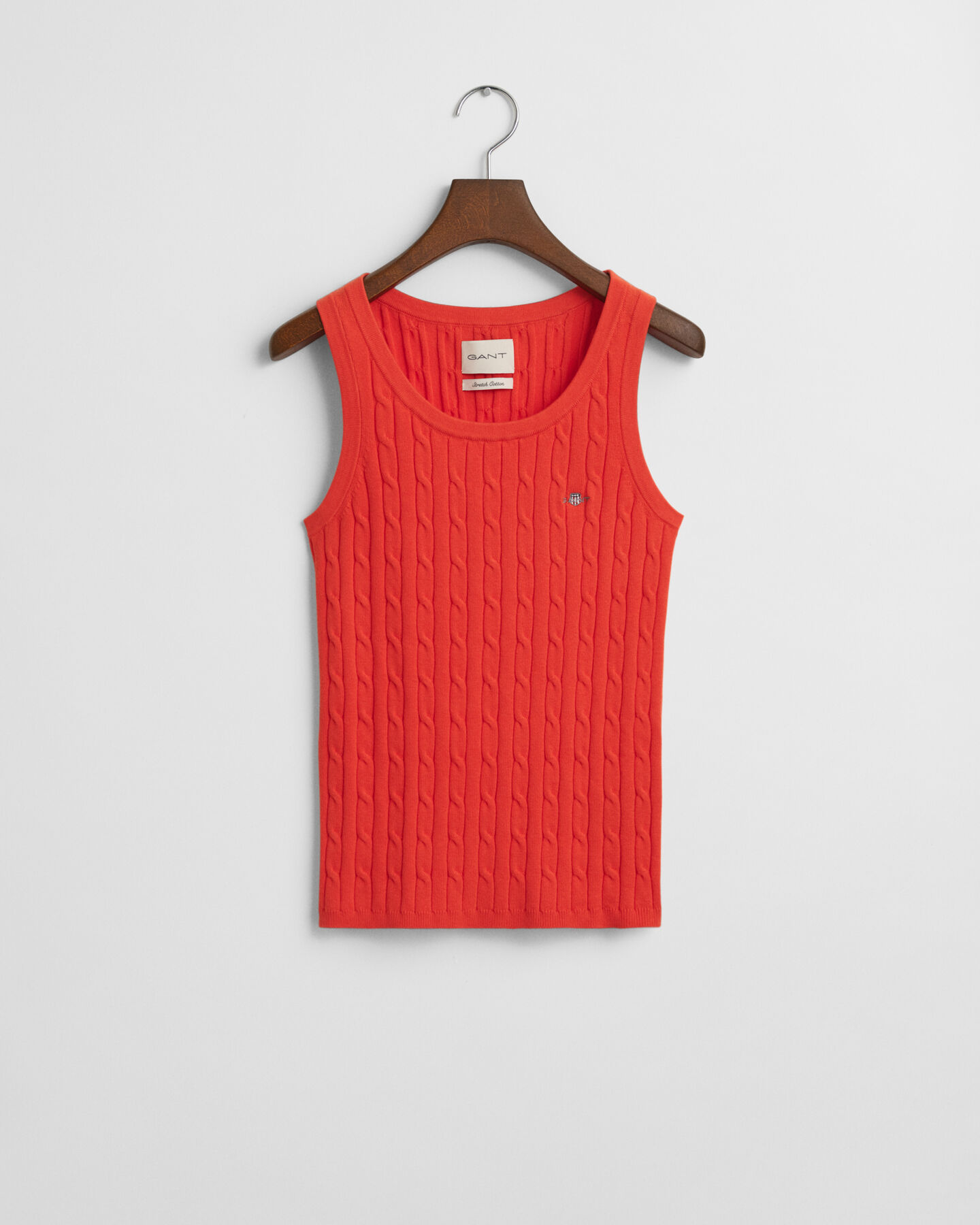 Tanktop aus Stretch-Baumwolle mit Zopfmuster