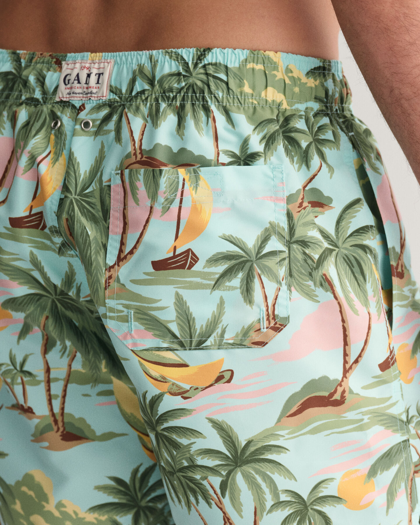 Hawaiian Print Badeshorts
