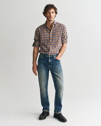 Leichtes Regular Fit Twill Hemd mit Karomuster