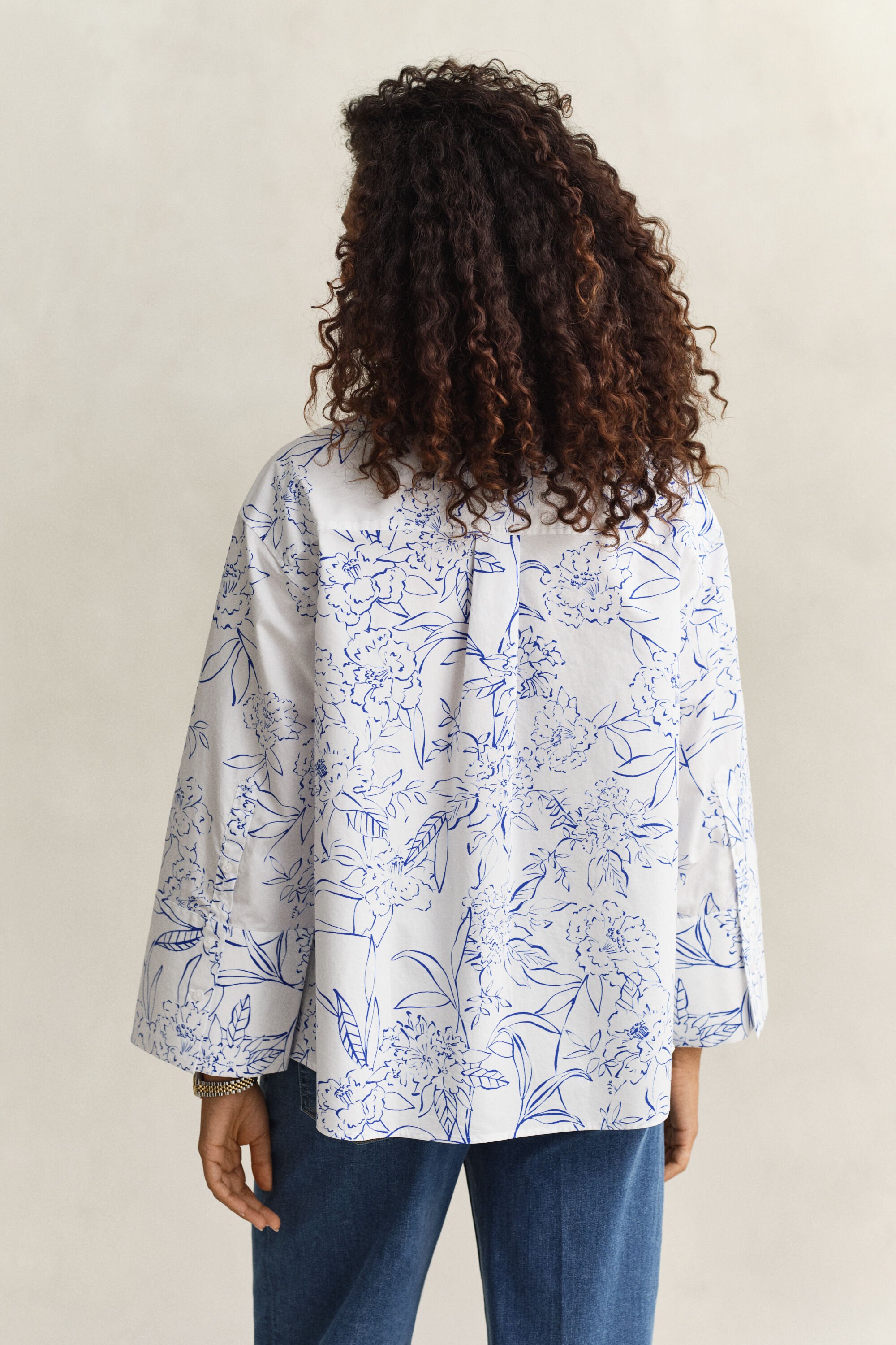 Camicia in popeline con stampa floreale