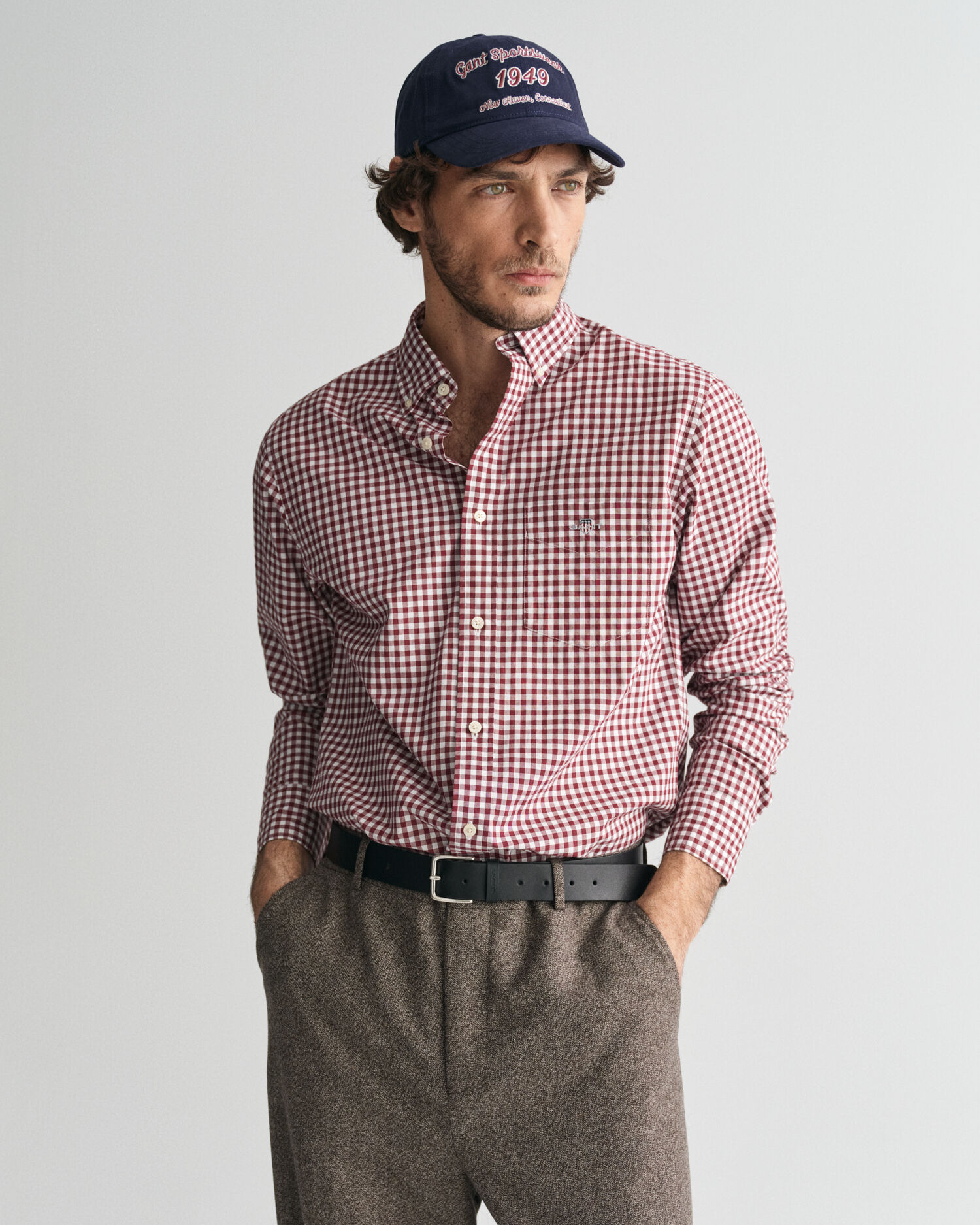 Vineyard Vines Herren Hemd – Stretch-Popeline Mit Vichy-Muster, Button-Down-Kragen, Klassische Passform