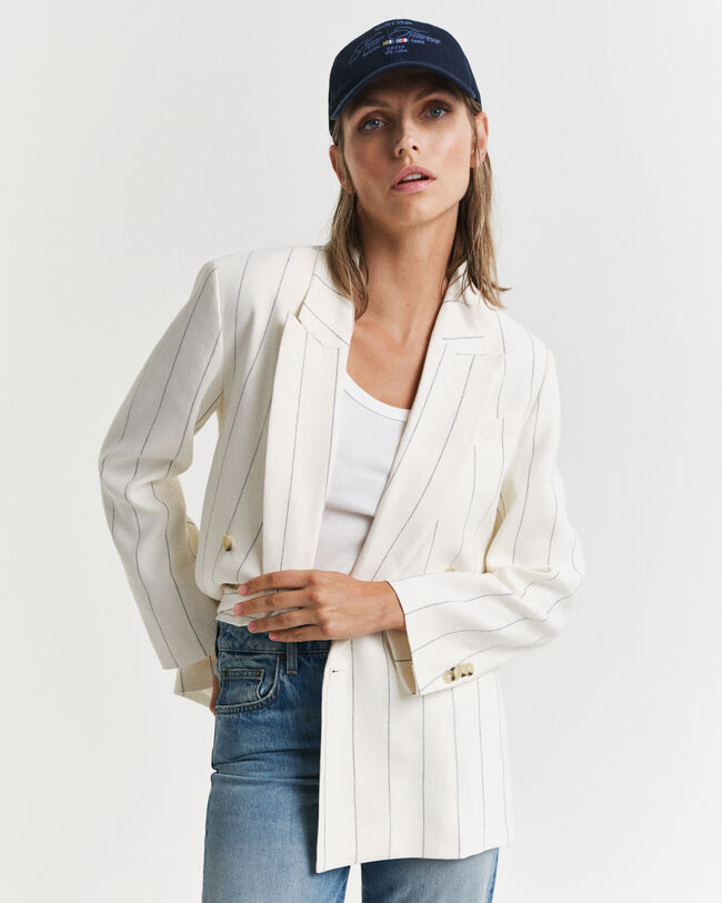 Pinstripe Leinen Club Blazer