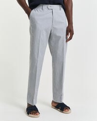 Slim Fit Seersucker Anzughose mit schmal zulaufendem Bein
