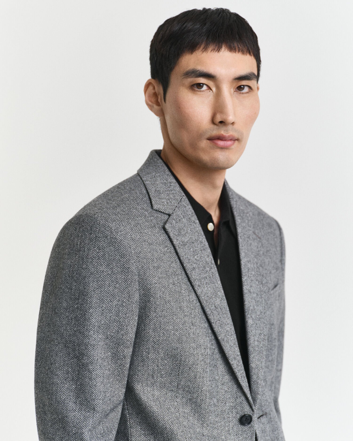 Veste de costume coupe slim en flanelle à chevrons