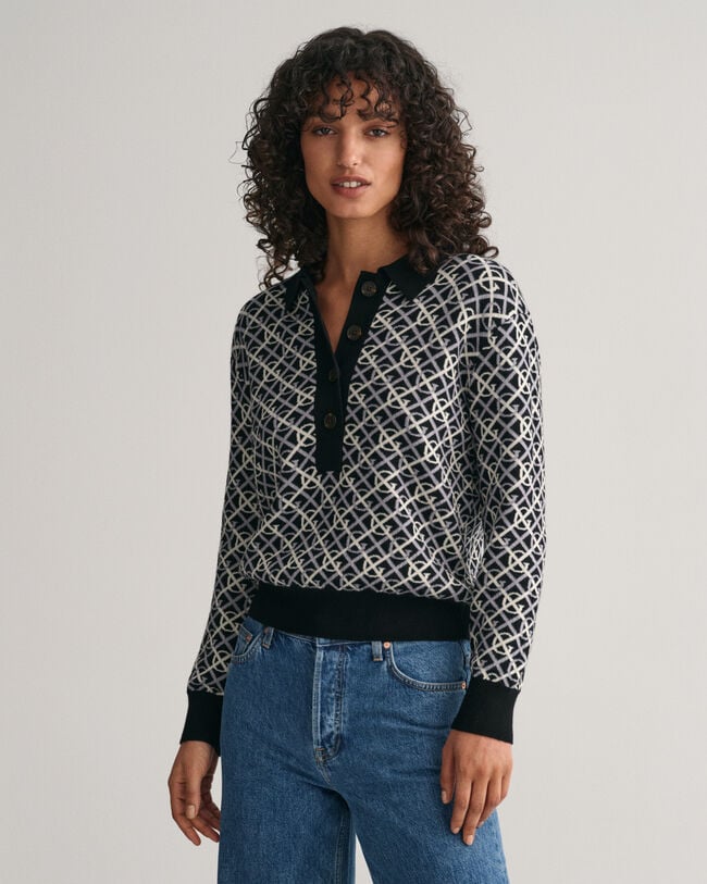 G Patterned Jacquard-Polopullover