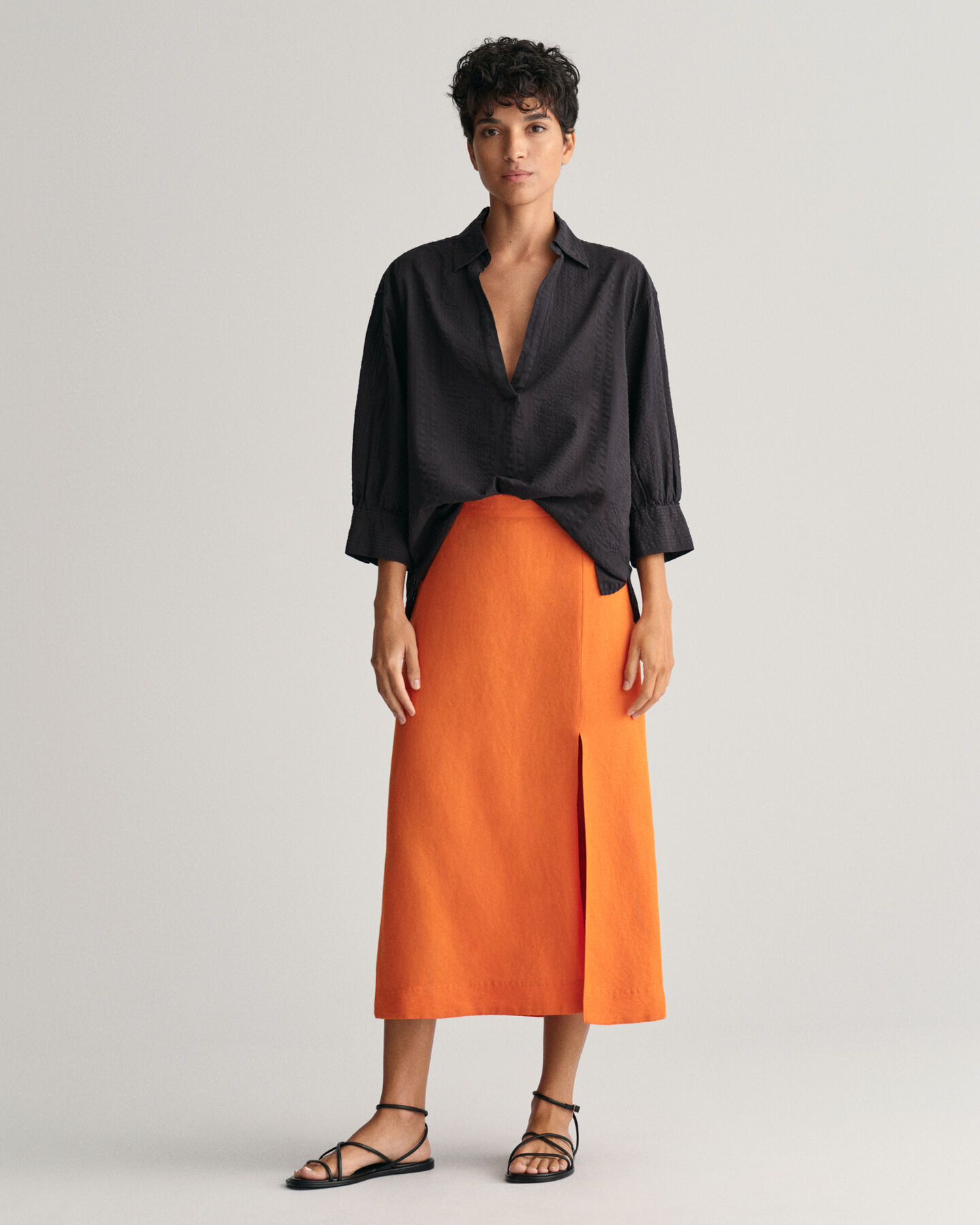 Midirock aus Leinenmischung