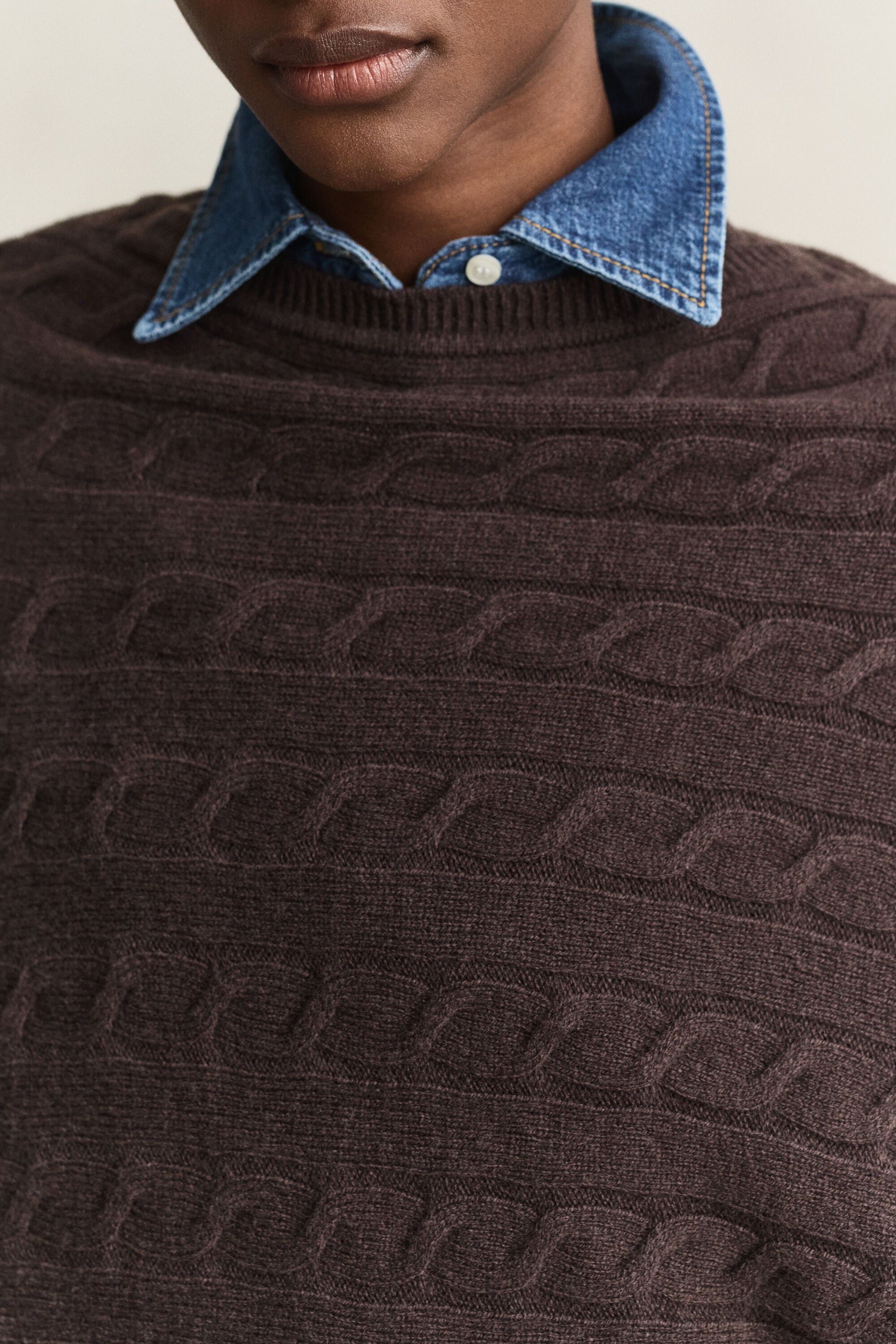 Zopfstrick Poncho aus Wolle
