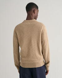 Open Polo Pullover aus Baumwolle und Leinen