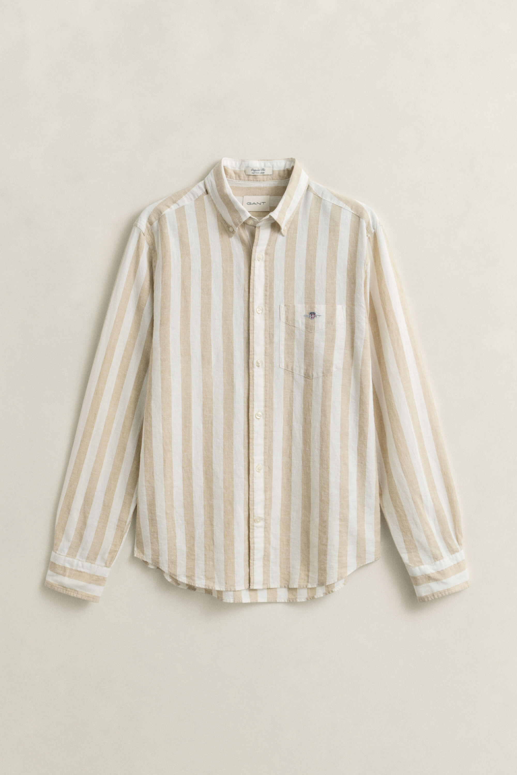 Camicia a righe in misto lino