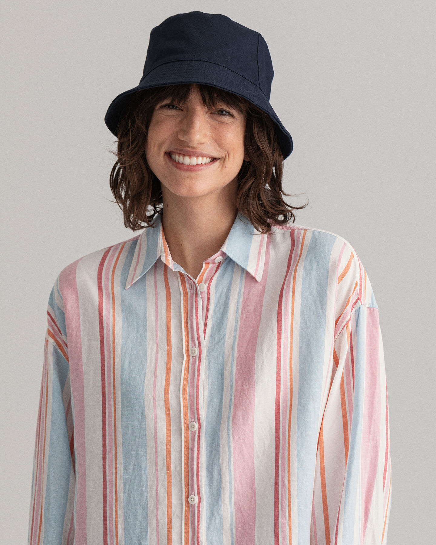 Bunt gestreifte Oversize-Bluse