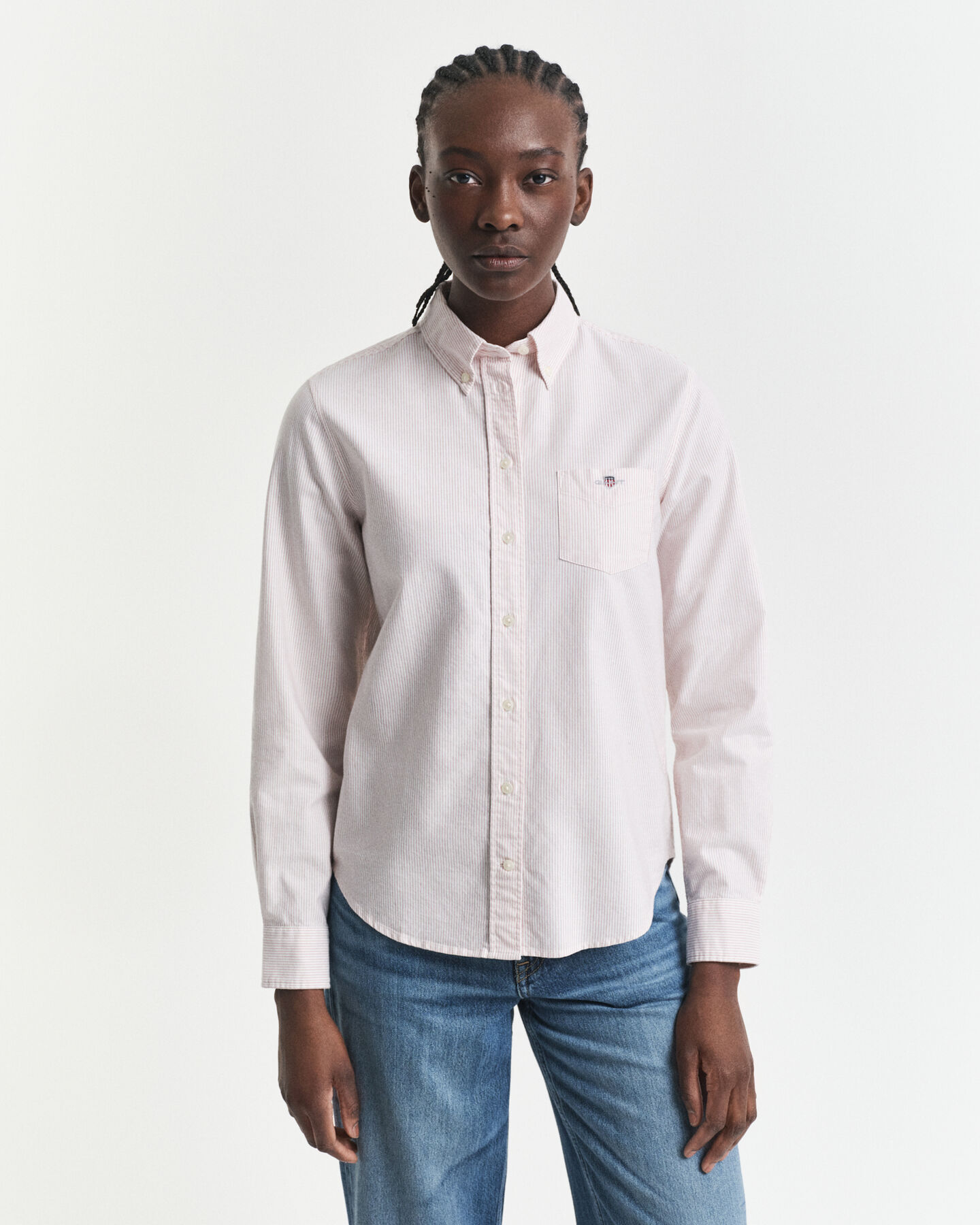 Regular Fit Classic Oxford-Bluse mit Streifen