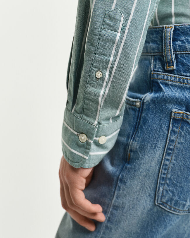 Slim Fit Stretch Oxford-Hemd mit Streifen