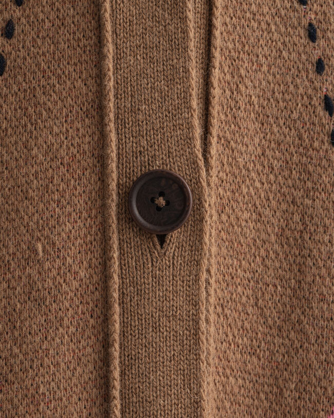 Longstrickjacke mit Argyle-Muster