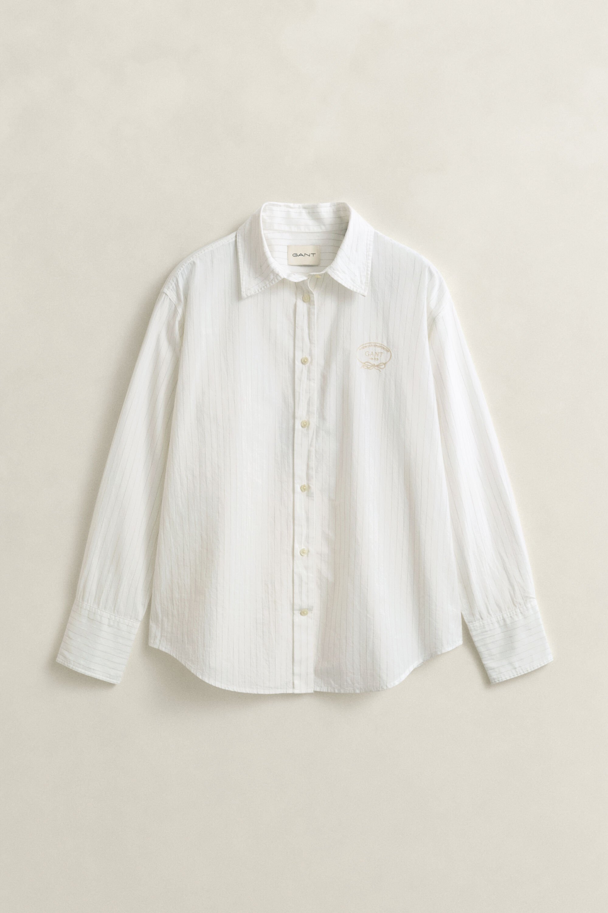 Gestreifte Bluse mit Stickerei