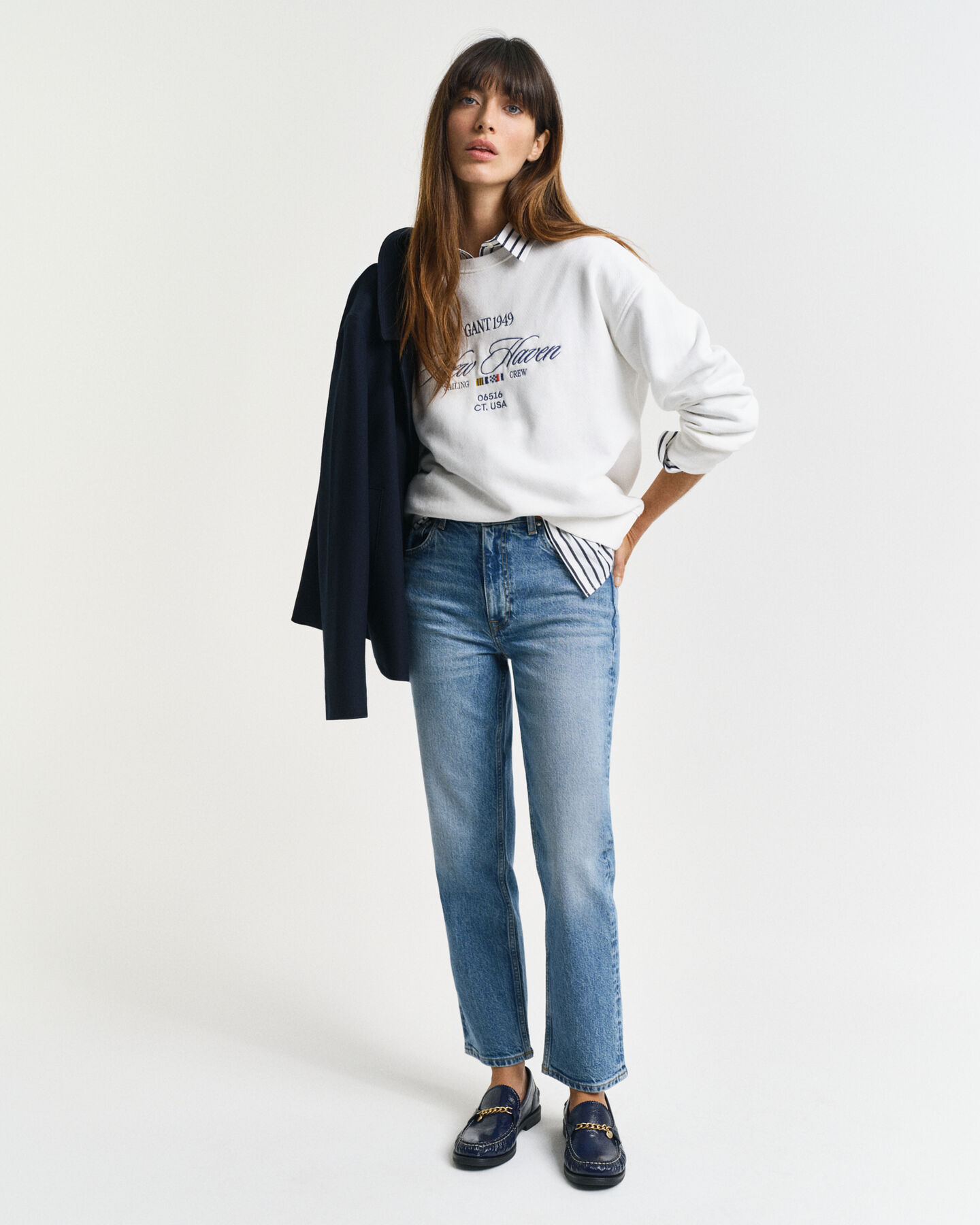 Verkürzte Jeans mit geradem Bein