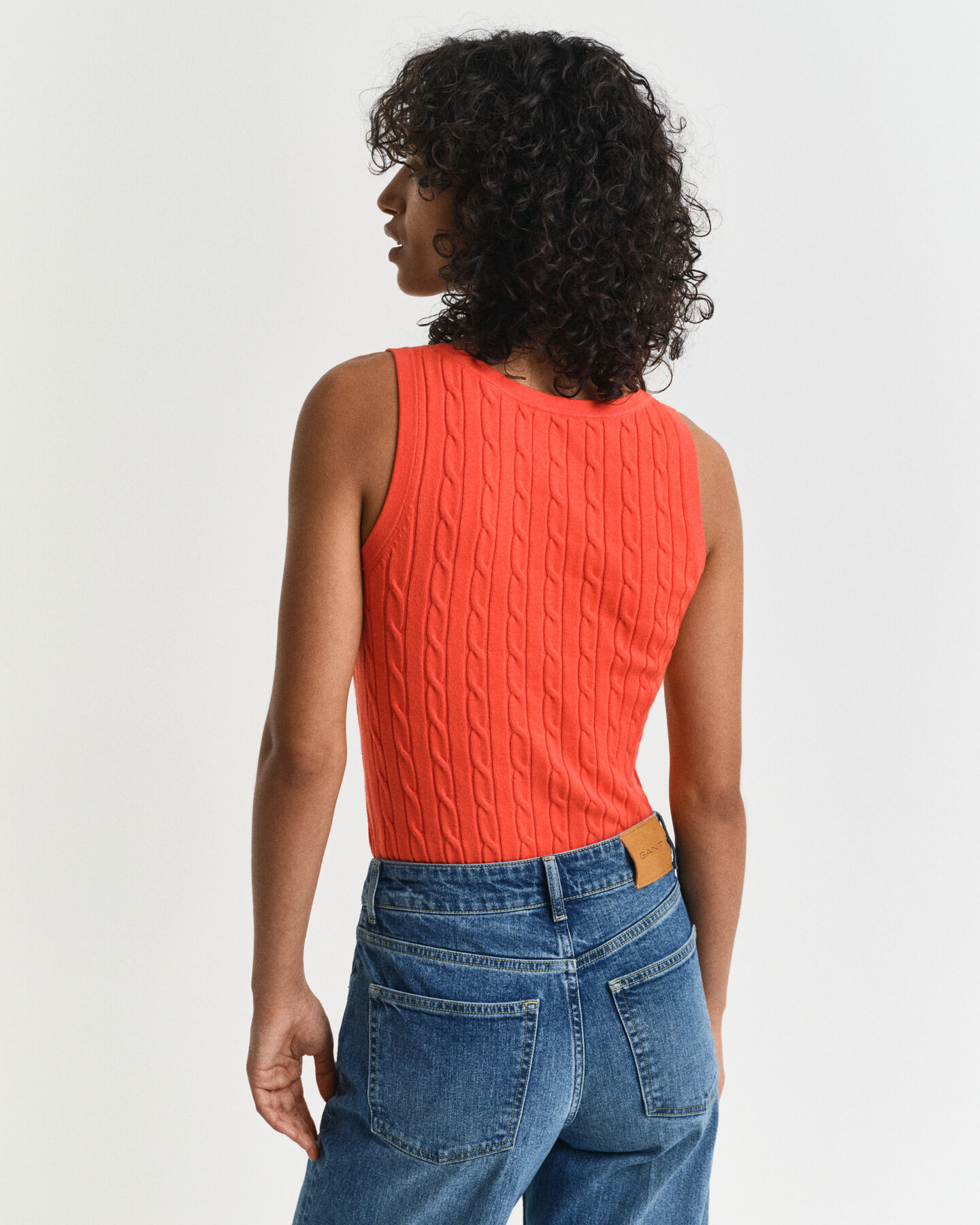 Tanktop aus Stretch-Baumwolle mit Zopfmuster