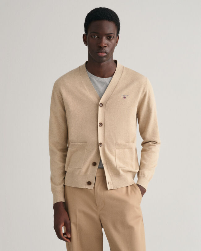 Classic V-Neck Strickjacke aus Baumwolle