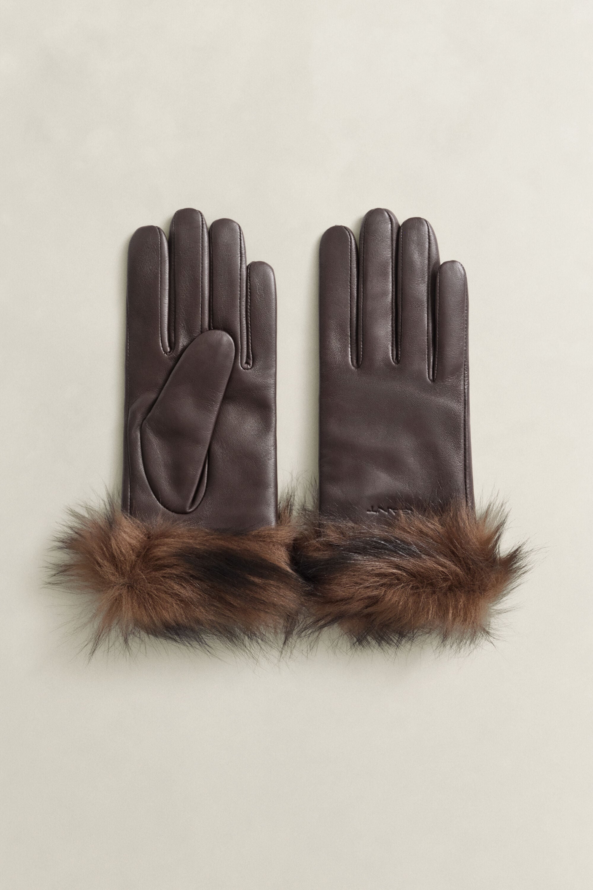 Lederhandschuhe mit Shearling-Bündchen