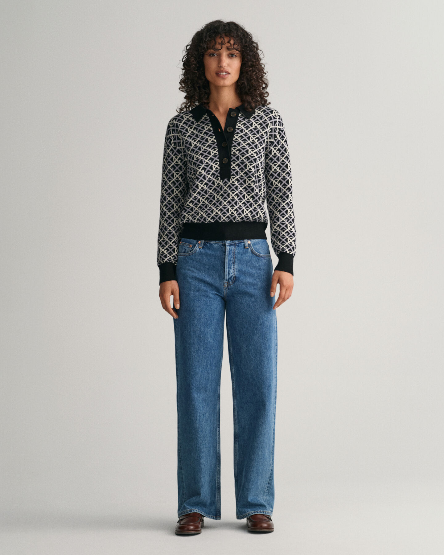 G Patterned Jacquard-Polopullover