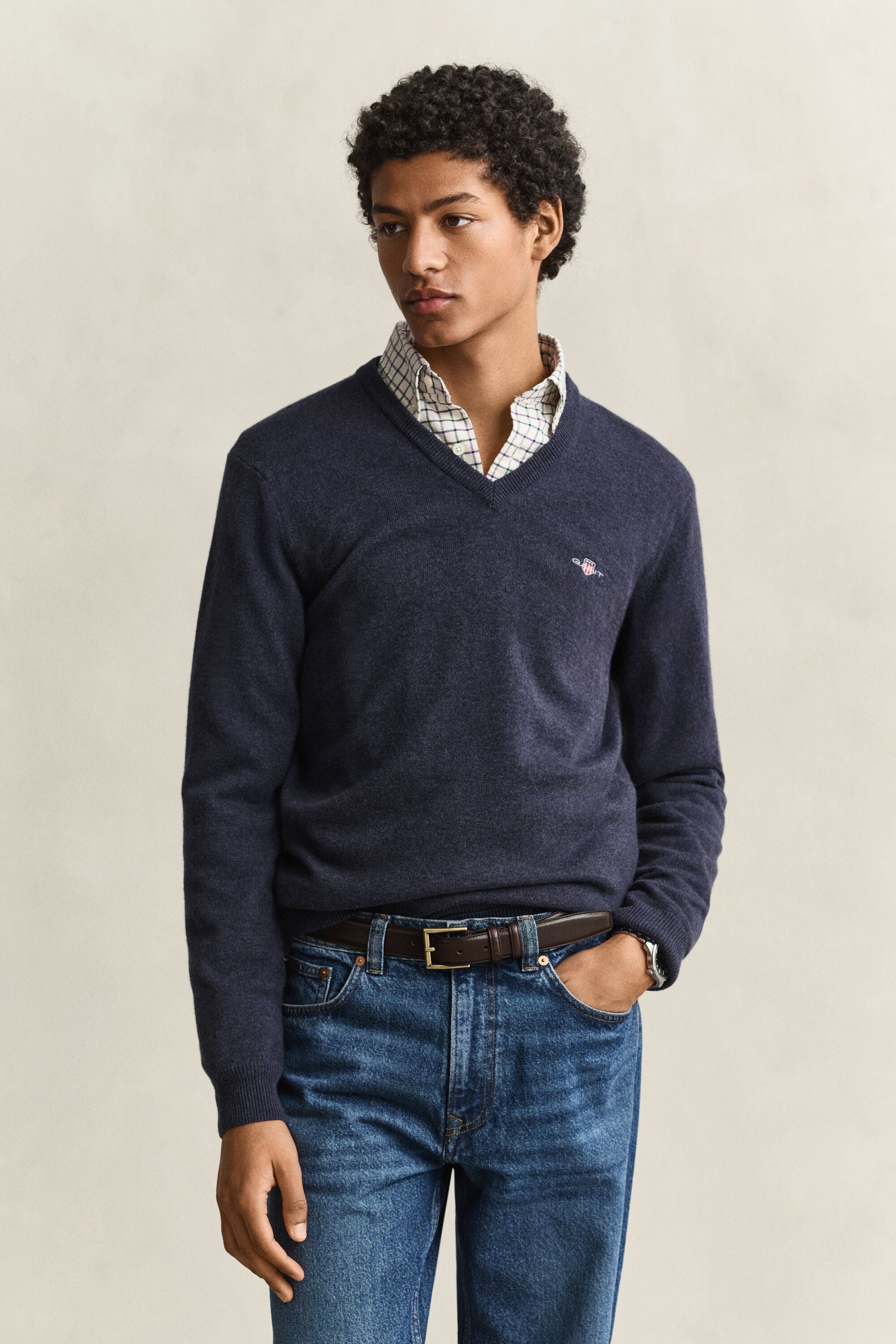 V-Neck Pullover aus Lambswool