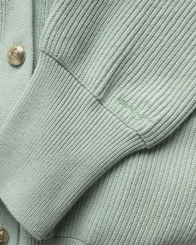 Gerippte Baumwollstrickjacke