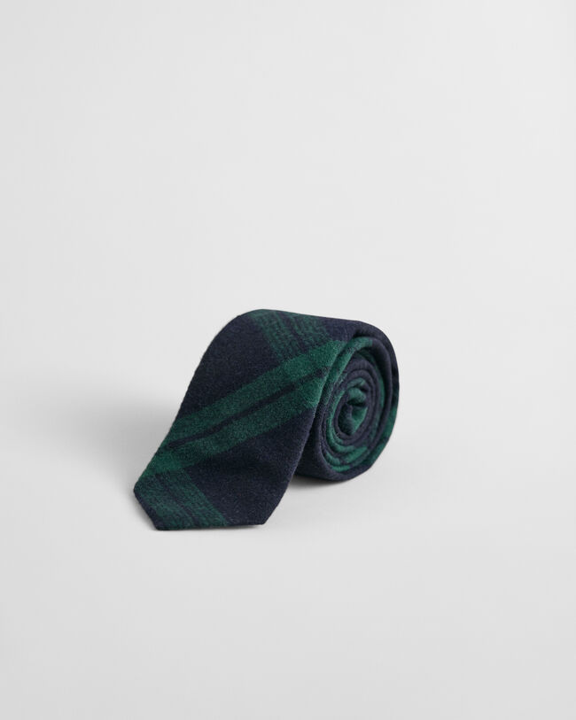 Karierte Flanellkrawatte aus Wolle in Geschenkbox