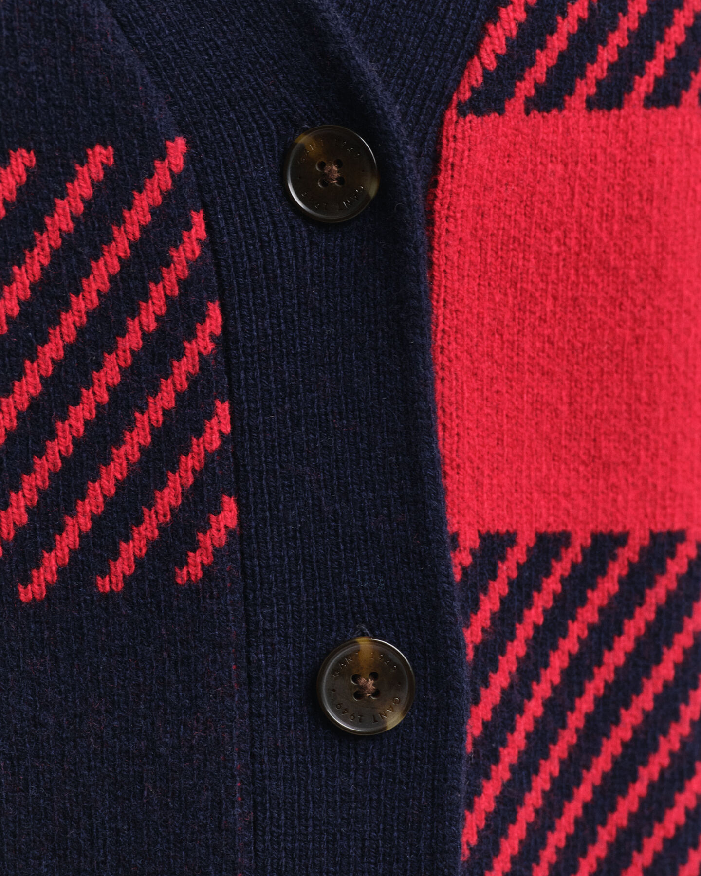 Buffalo Checked V-Neck Strickjacke