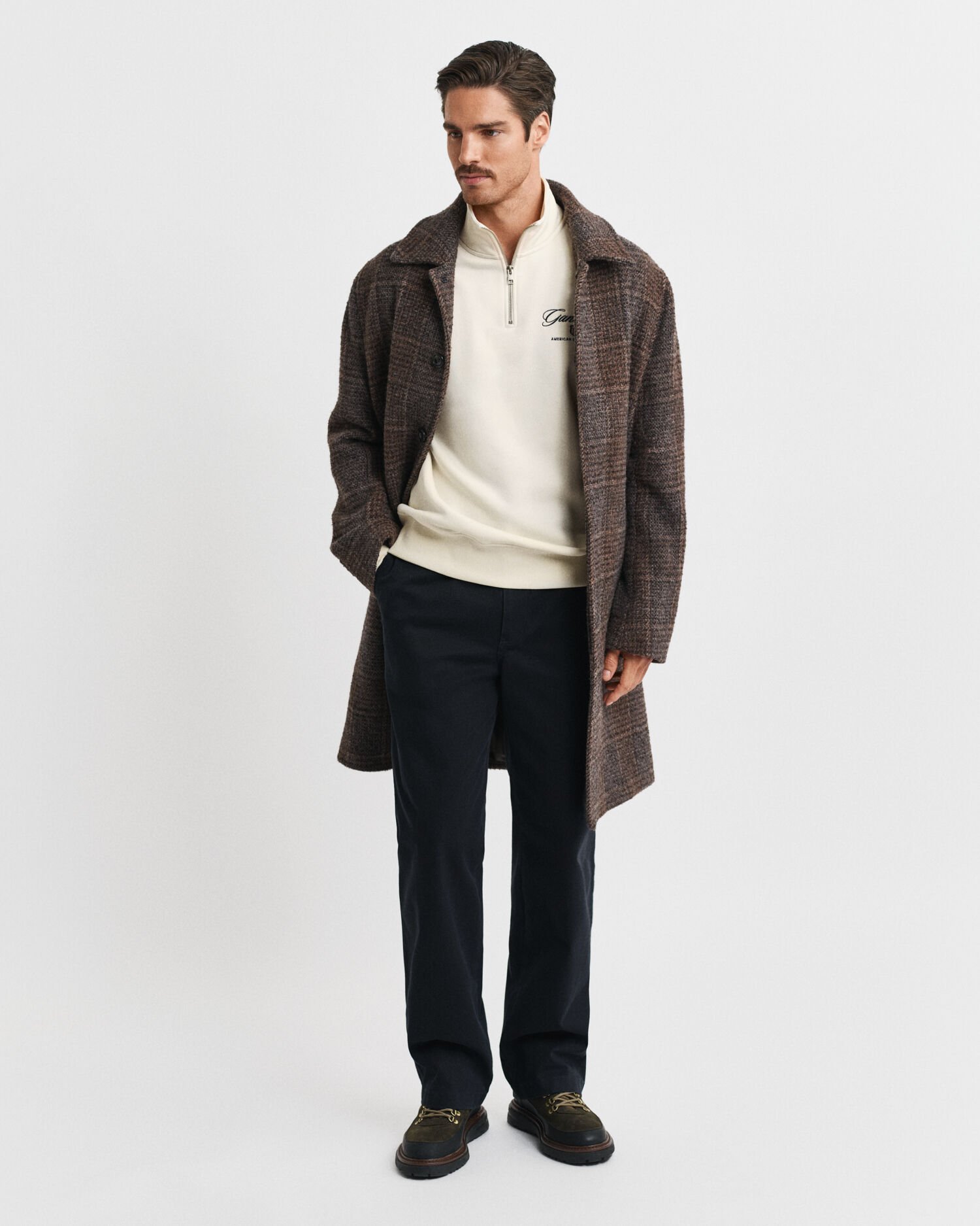 Felpa Graphic con zip corta